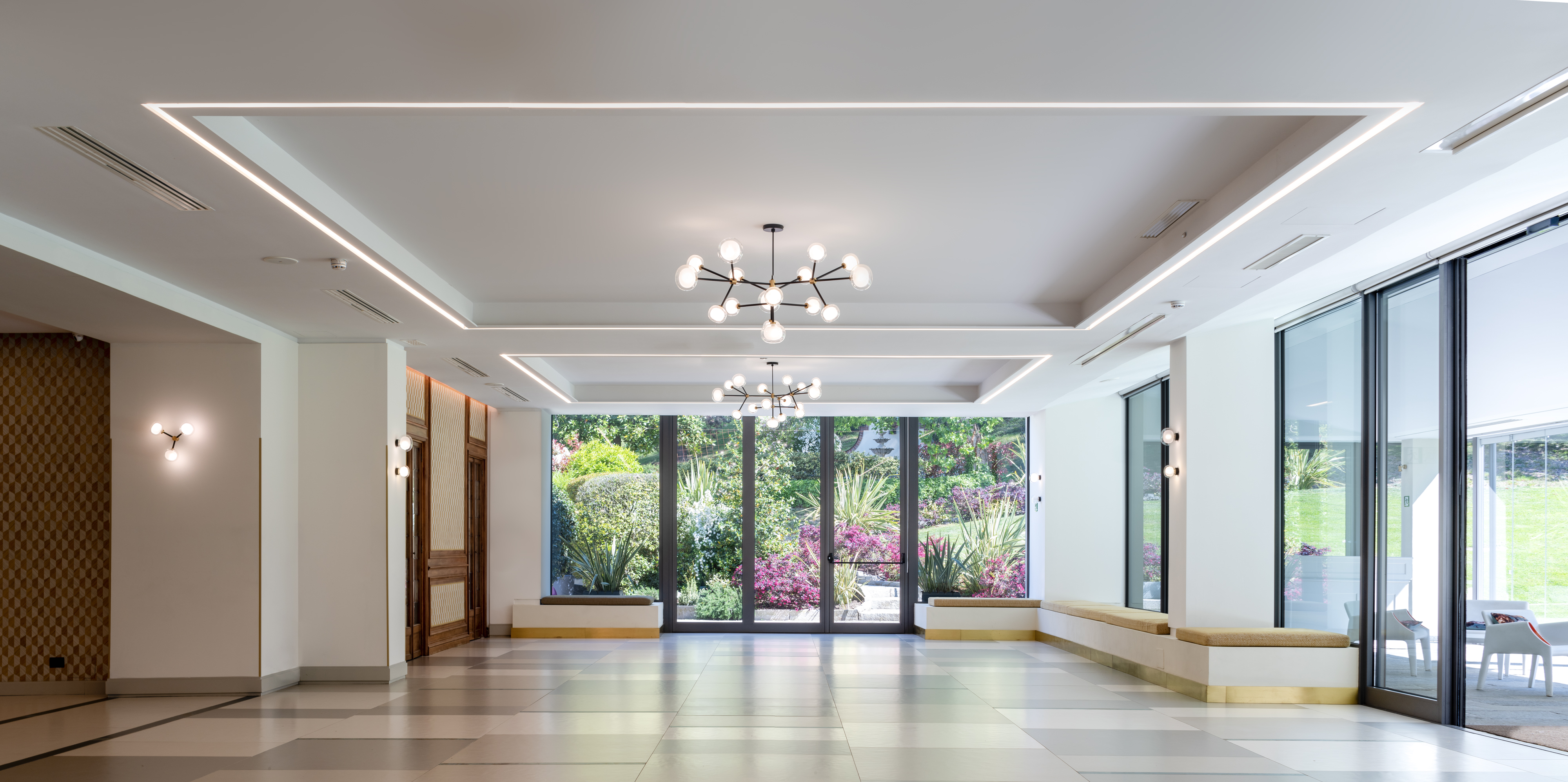 Veduta sulle ville e sul paesaggio